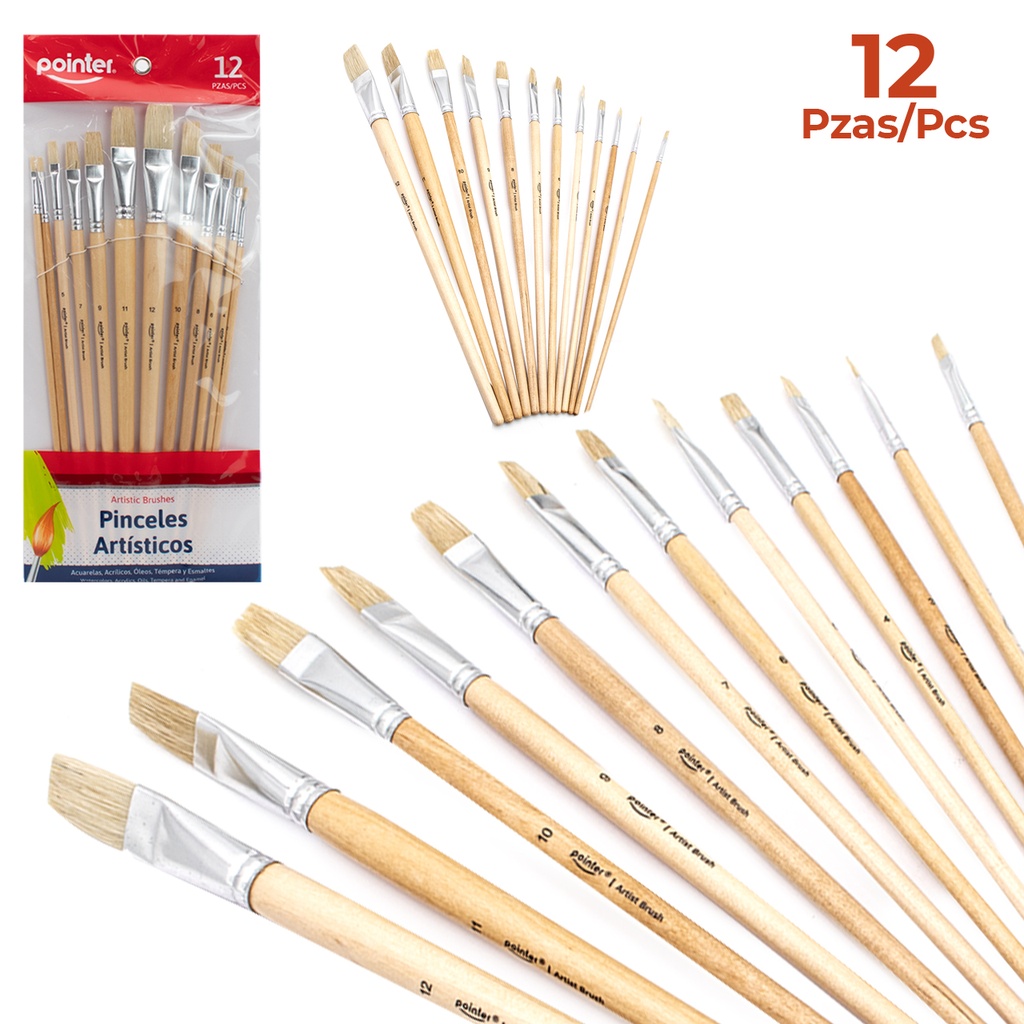 PINCELES PLANO 12pza ETERNA