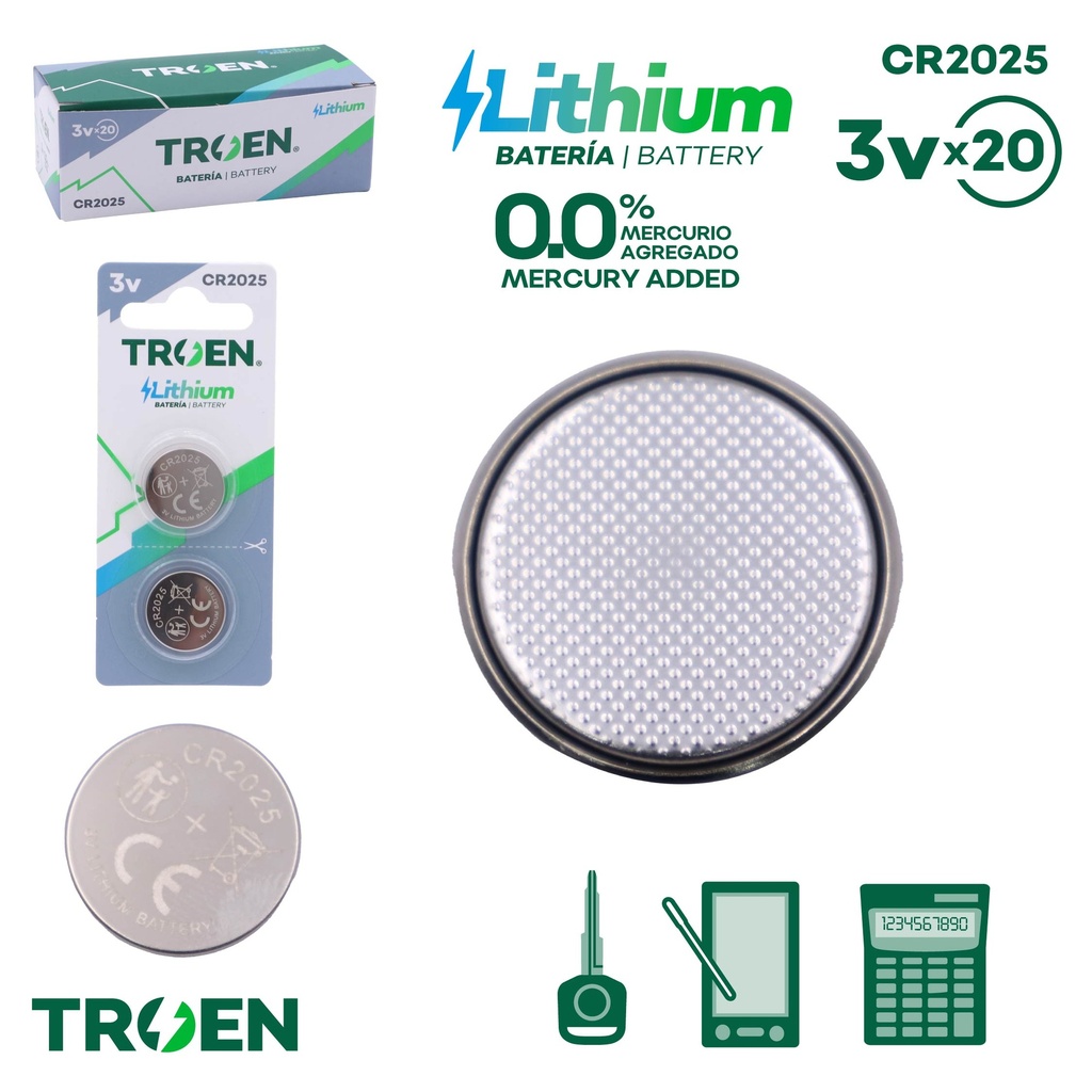 2PACK BATERIA CR2025 TROEN