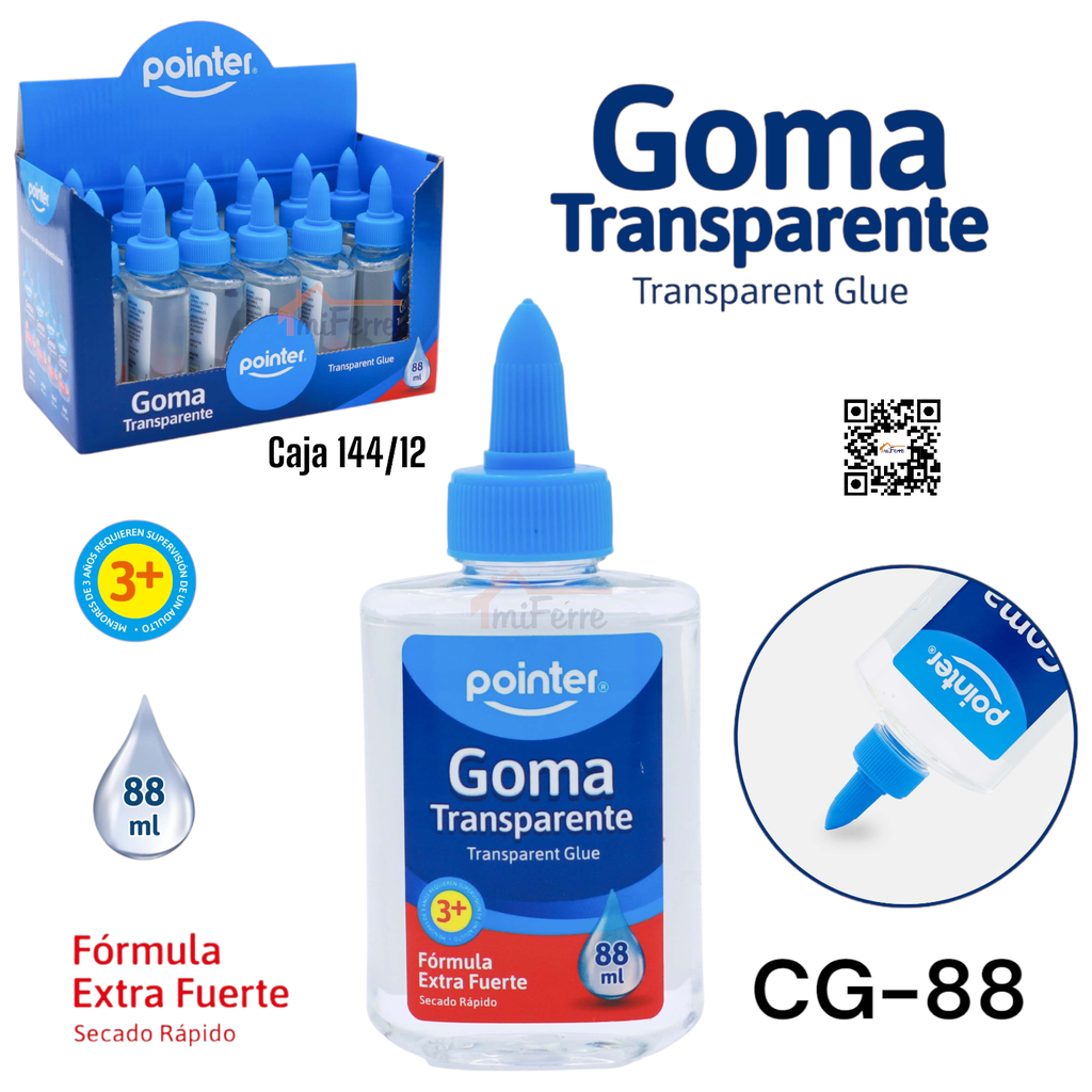 GOMA TRANSPARENTE 88ML POINTER